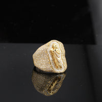 Real 10K Yellow Gold St Jude Diamond Ring