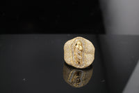 Real 10K Yellow Gold St Jude Diamond Ring