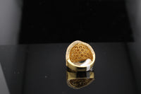 Real 10K Yellow Gold St Jude Diamond Ring