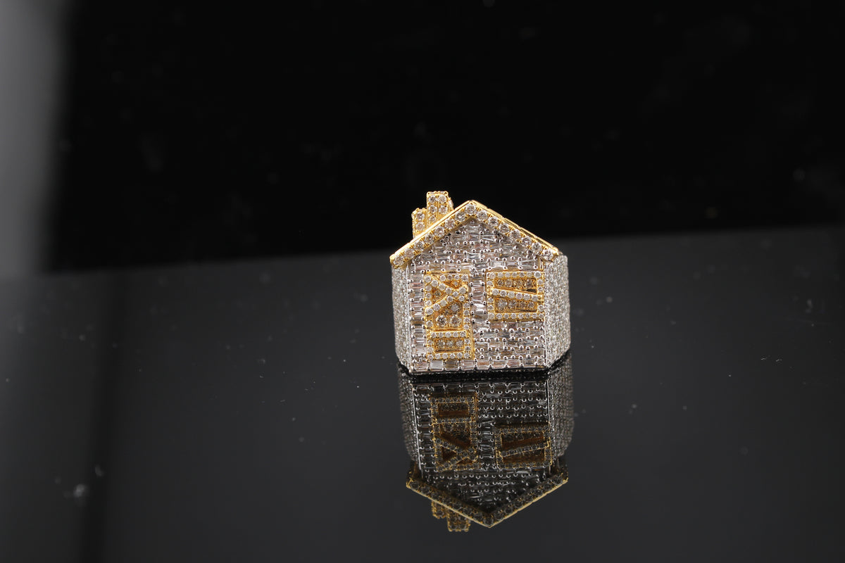 Real 10K Yellow Gold Traphouse Diamond Ring