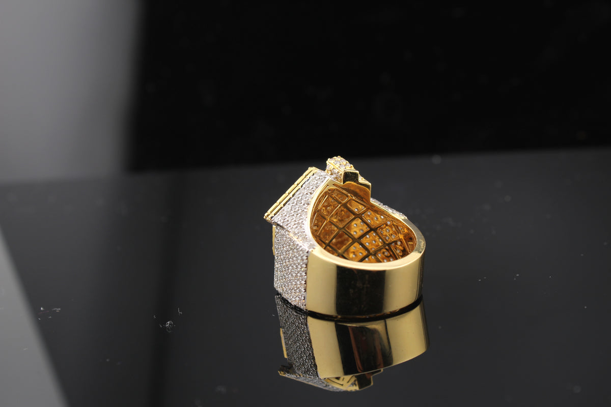 Real 10K Yellow Gold Traphouse Diamond Ring