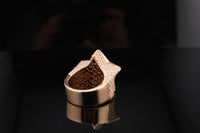 Real 14K Rose Gold Diamond Star Ring