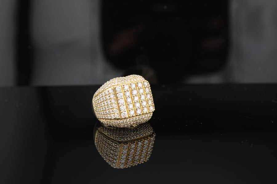 14K BIG Mens Diamond Ring