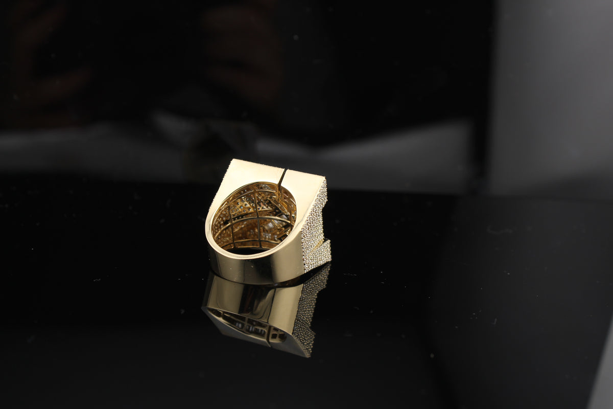 Real 10K Gold Big "K" Inital Diamond Ring