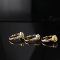 Anillo de compromiso de oro 10K auténtico con diamantes