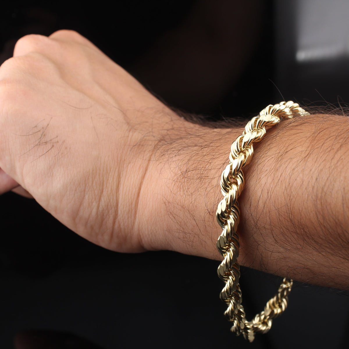 Real 10K Gold Yellow Rope Bracelet