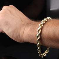 Real 10K Gold Yellow Rope Bracelet