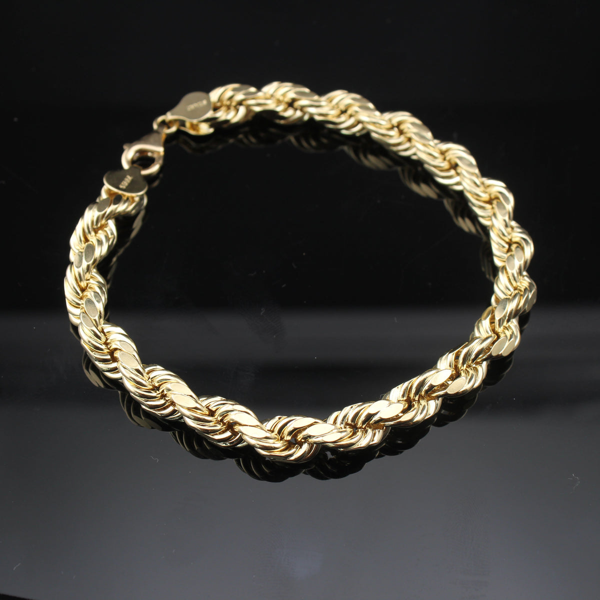 Real 10K Gold Yellow Rope Bracelet