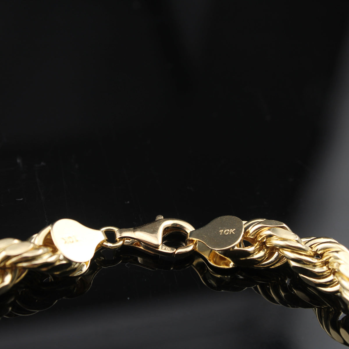 Real 10K Gold Yellow Rope Bracelet