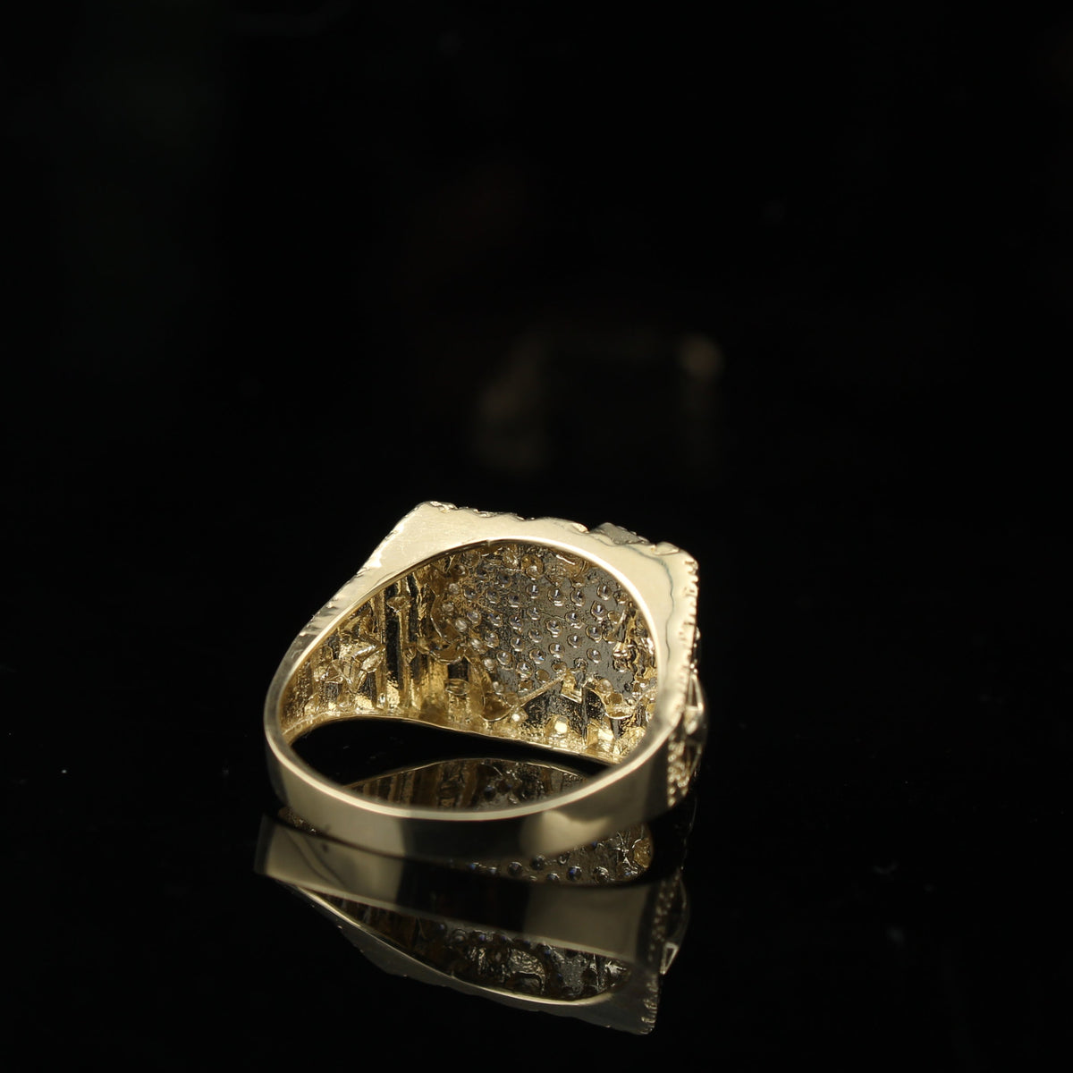 Anillo de oro de 10K auténtico de Texas con circonitas cúbicas