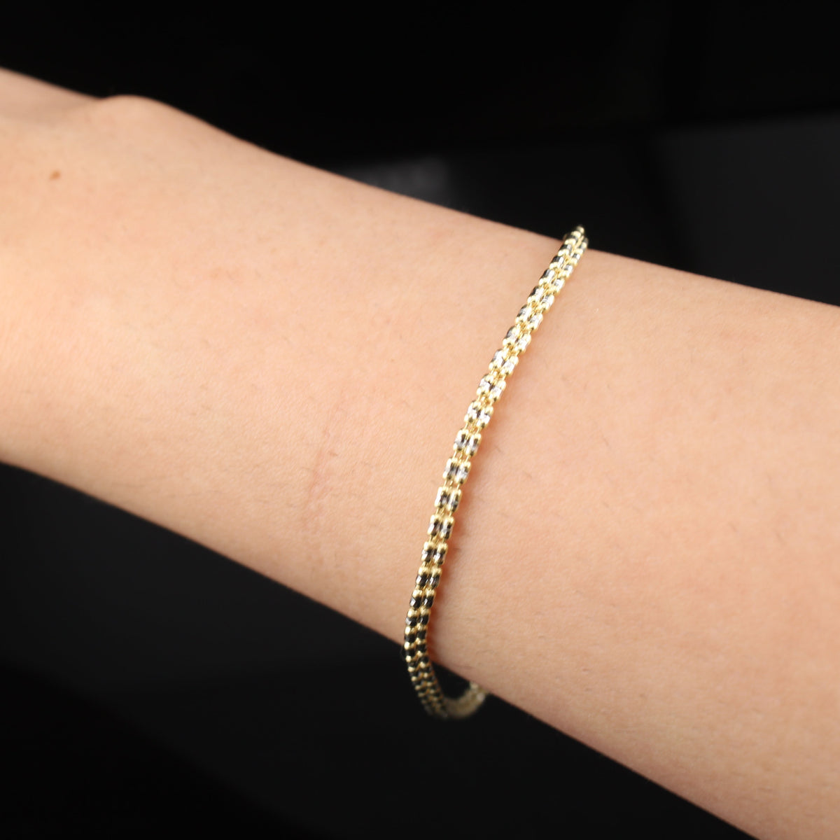 Real 10K Gold Ice Chain Bracelet