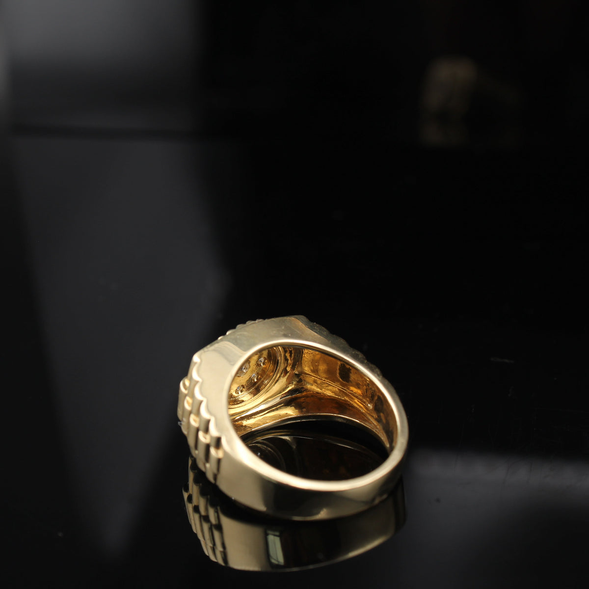 Anillo de oro de 14 quilates con diamantes para hombre