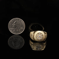 Anillo de oro de 14 quilates con diamantes para hombre