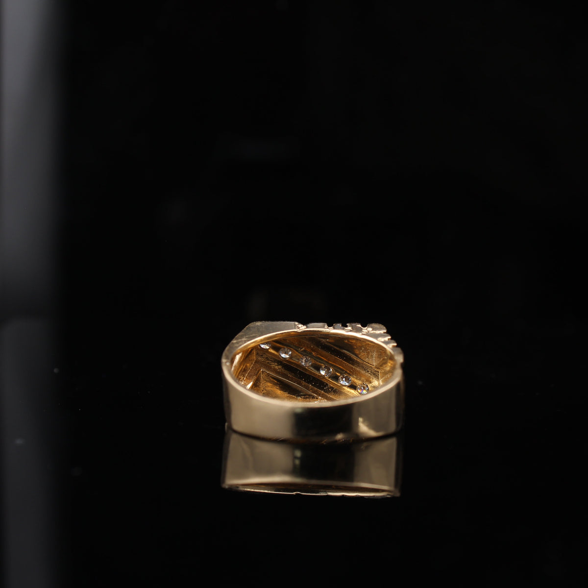 Real 14K Gold Diamond Nugget Ring