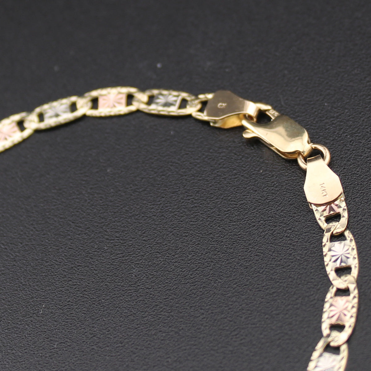 Real 14K Gold Valentino Chain Bracelet