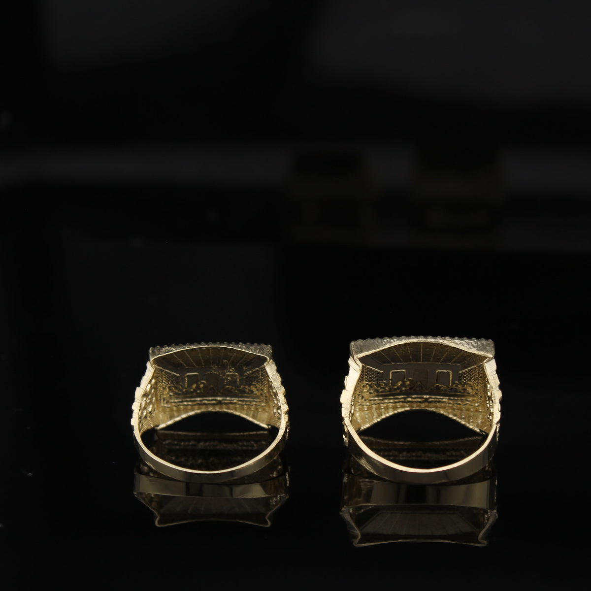 Real 10K Gold Last Supper Mens Rings