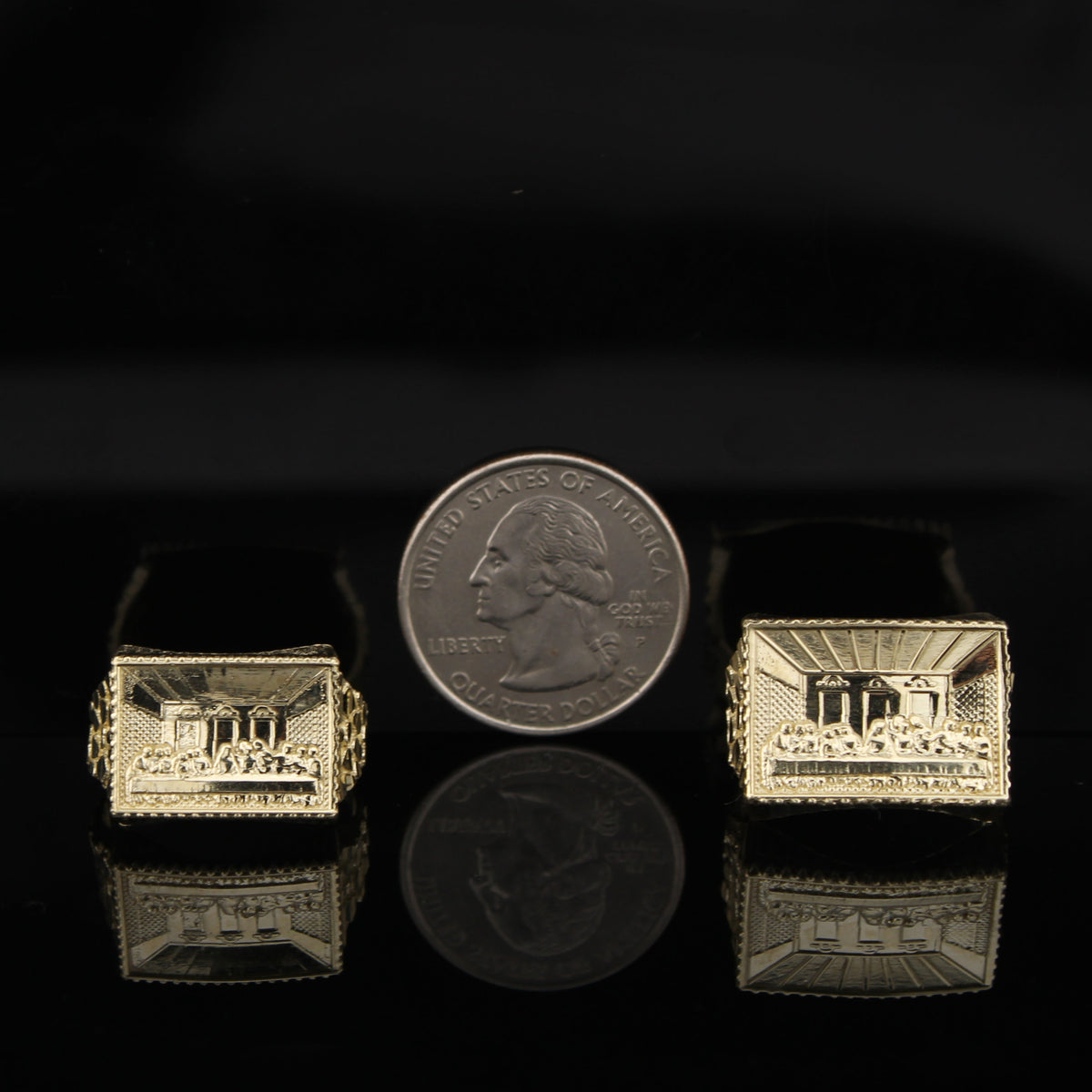Real 10K Gold Last Supper Mens Rings