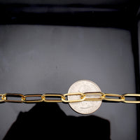 Real 14K Gold Yellow Paperclip Bracelet