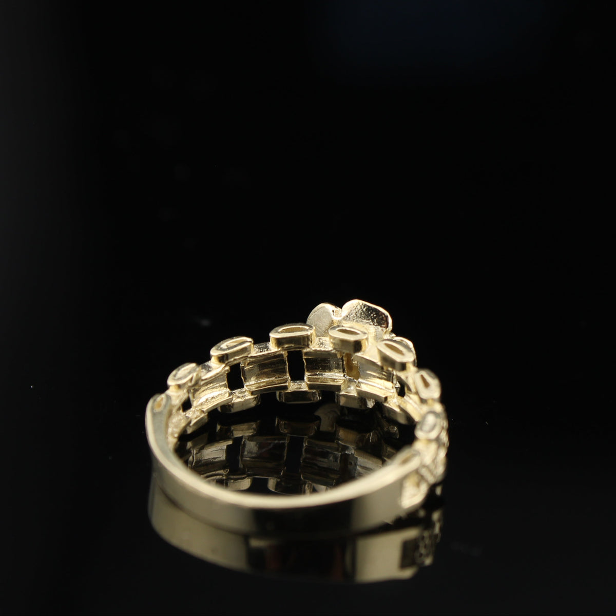 Real 10K Gold Rose Womens Ring