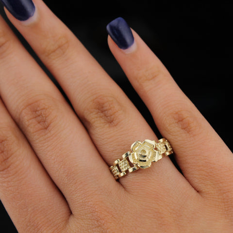 Real 10K Gold Rose Ring