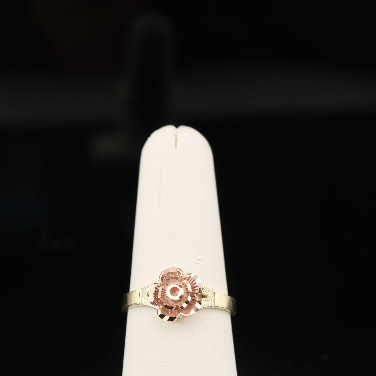 Real 10K Gold Rose Flower Womens Ring