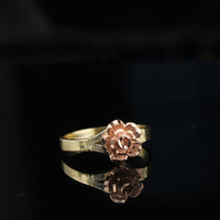 Real 10K Gold Rose Flower Womens Ring