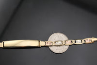 Real 14K Gold 6mm Valentino ID Bracelet