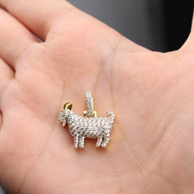 10K Goat Diamond Pendant