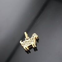 Colgante de cabra de oro de 10K auténtico con diamante