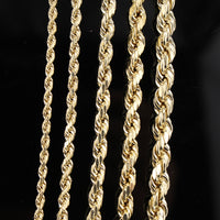 Cadenas de oro de 10K auténticas tipo soga