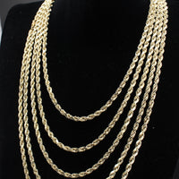 Real 10K Gold 4mm Rope Chains