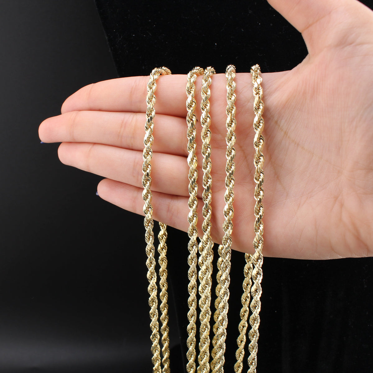 Real 10K Gold 4mm Rope Chains