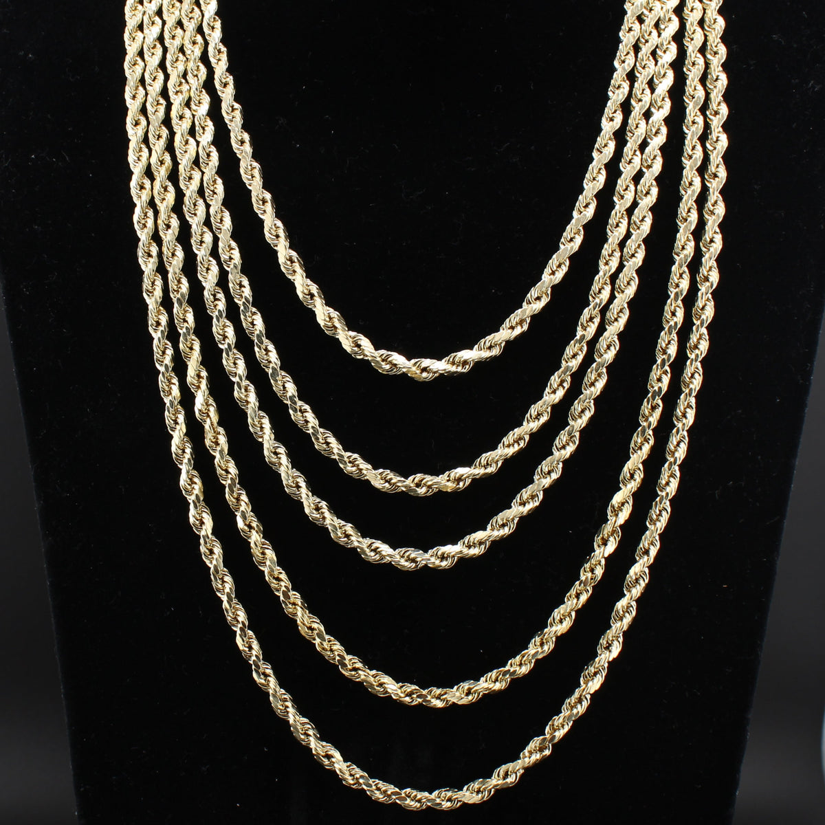 Real 10K Gold 5mm Rope Chains