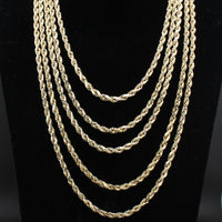 Real 10K Gold 5mm Rope Chains