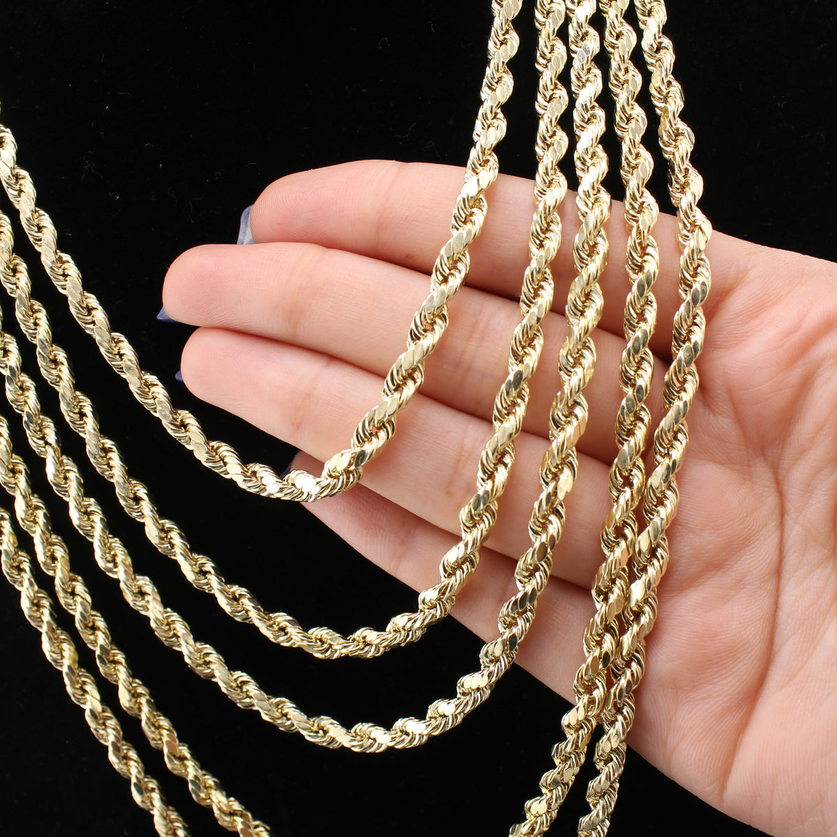 Real 10K Gold 5mm Rope Chains