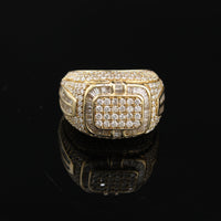 Anillo de oro de 10K auténtico con diamante para hombre
