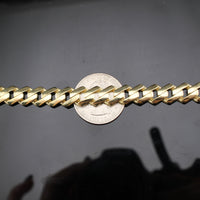 Real 10K Gold 9.5MM Monaco Chain Bracelet