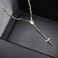 Real 14K Gold Rosary Beads Necklace