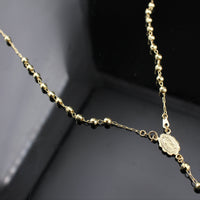 Real 14K Gold Rosary Beads Necklace