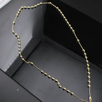 Real 14K Gold Rosary Beads Necklace