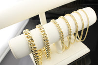 Real 10K Gold Miami Cuban Link Bracelets