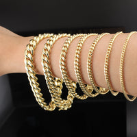 Real 10K Gold Miami Cuban Link Bracelets