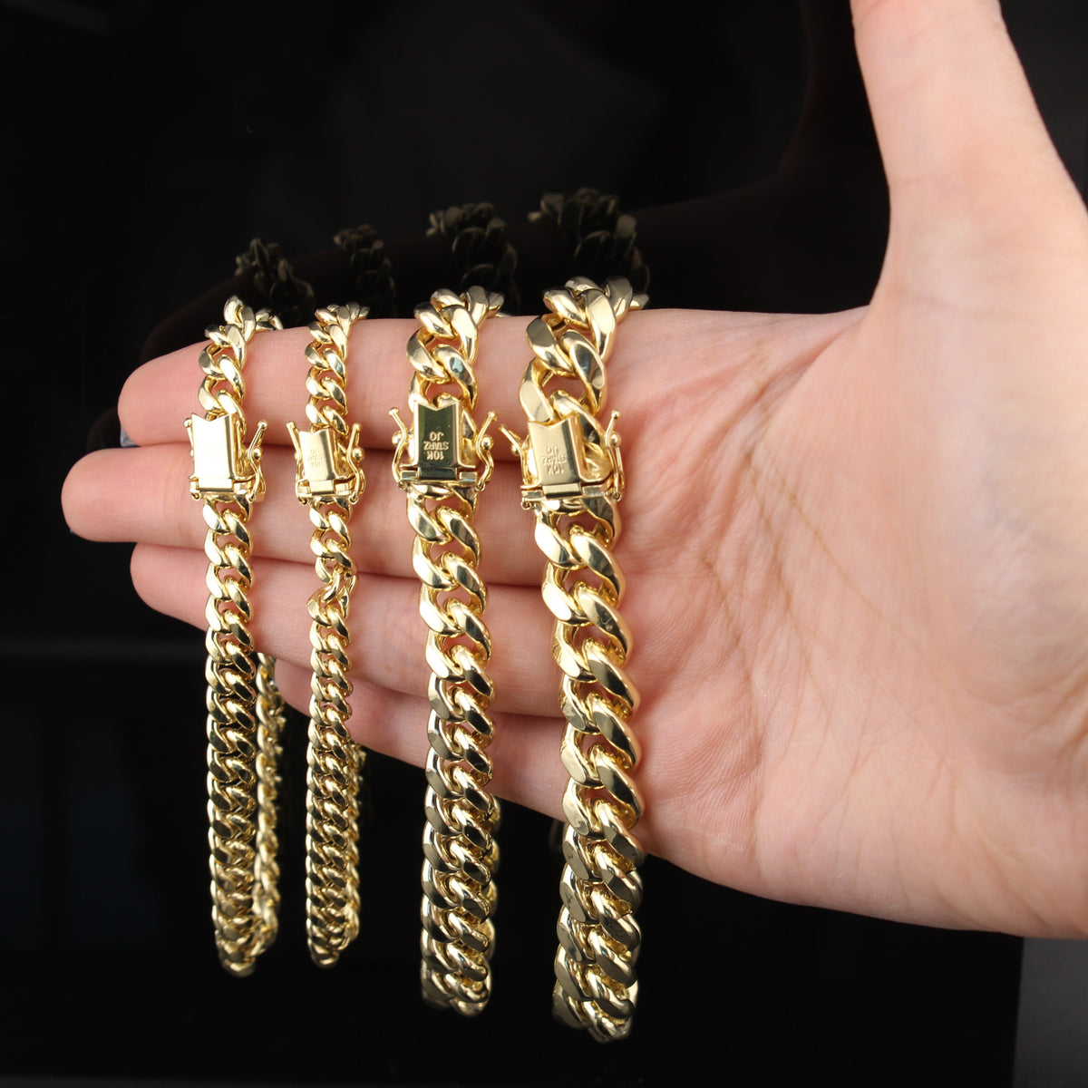 Real 10K Gold Miami Cuban Link Bracelets