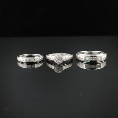 Diamond Wedding Ring & Band Set