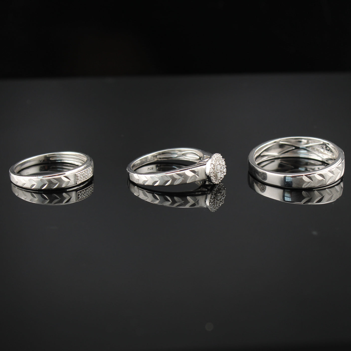 Diamond Wedding Ring & Band Set