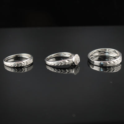 Diamond Wedding Ring & Band Set