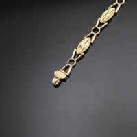 Pulsera de corazón de quinceañera de oro real de 14 quilates