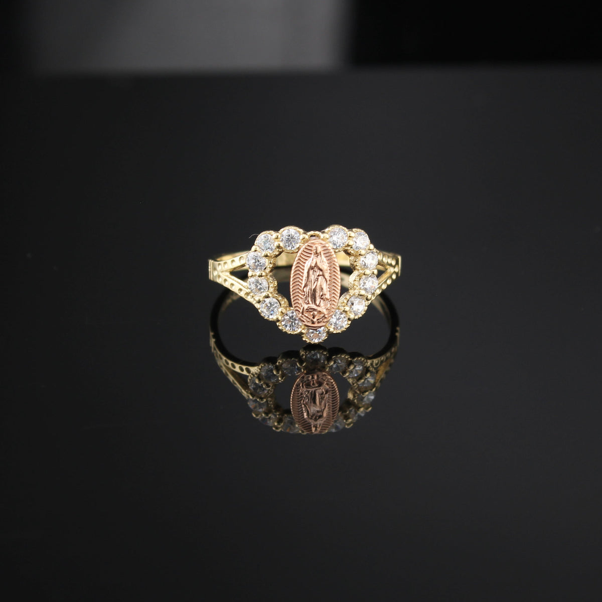 Real 14K Gold Virgin Mary Ring