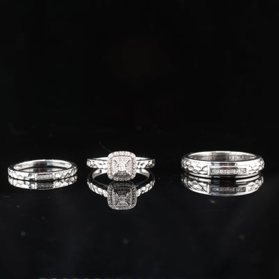 Diamond Wedding Ring & Band Set