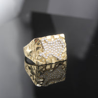Anillo de oro de 10K auténtico de Texas con circonitas cúbicas